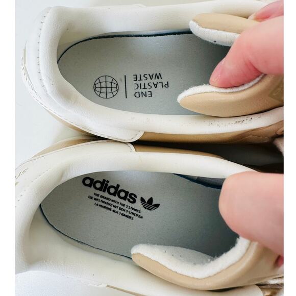 Adidas Gold Stan Smith Colab Tan & White Leather Lace up Sneaker Shoes 8 - Picture 7 of 12